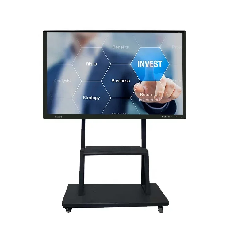 75 inch high quality interactive pc touch screen smart board mobile stand interactive whiteboard panel