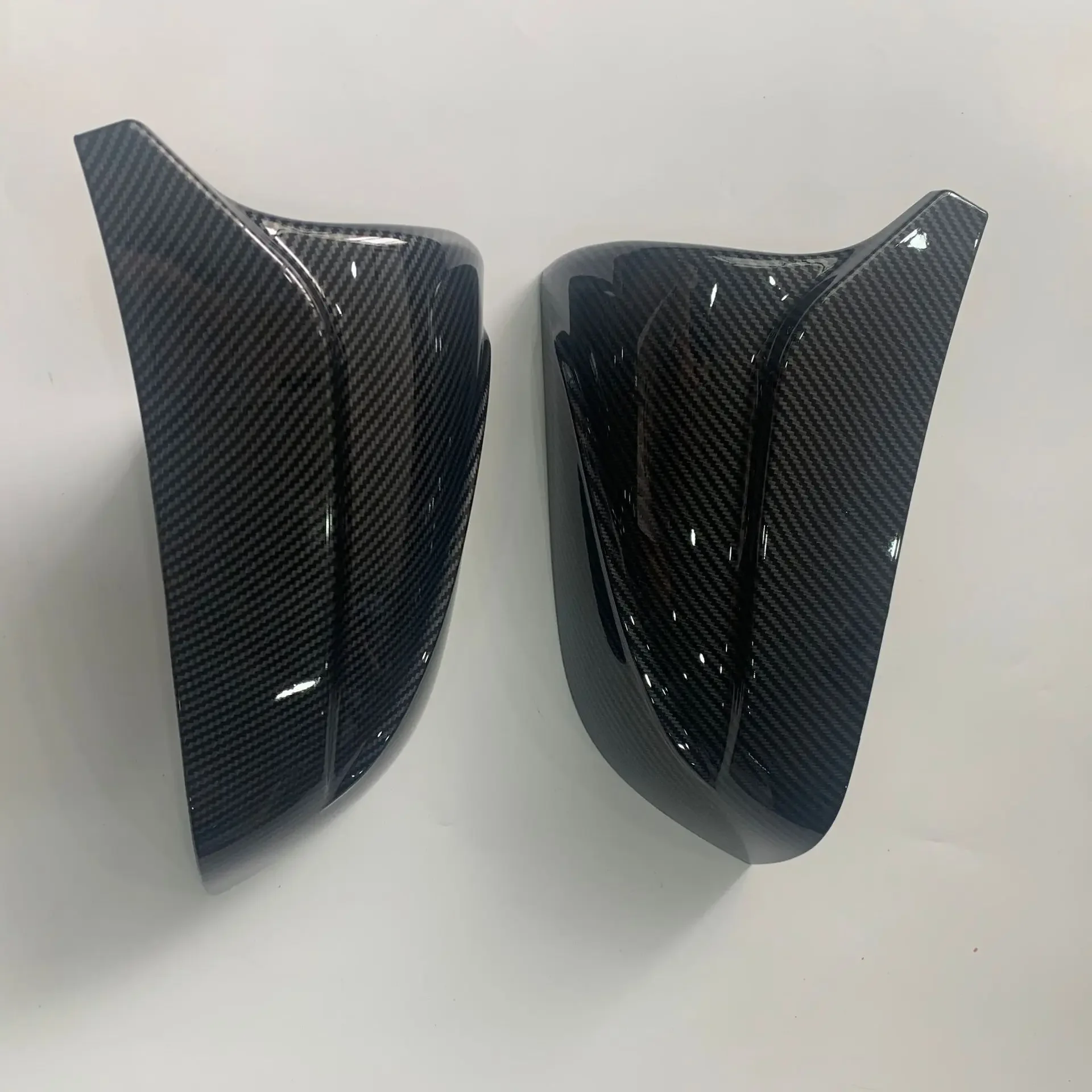 For Tesla Model 3 Bullhorn Reversing Mirror Housing - Carbon Fiber Water Transfer Mirror Shell Cover - Direct Replacement