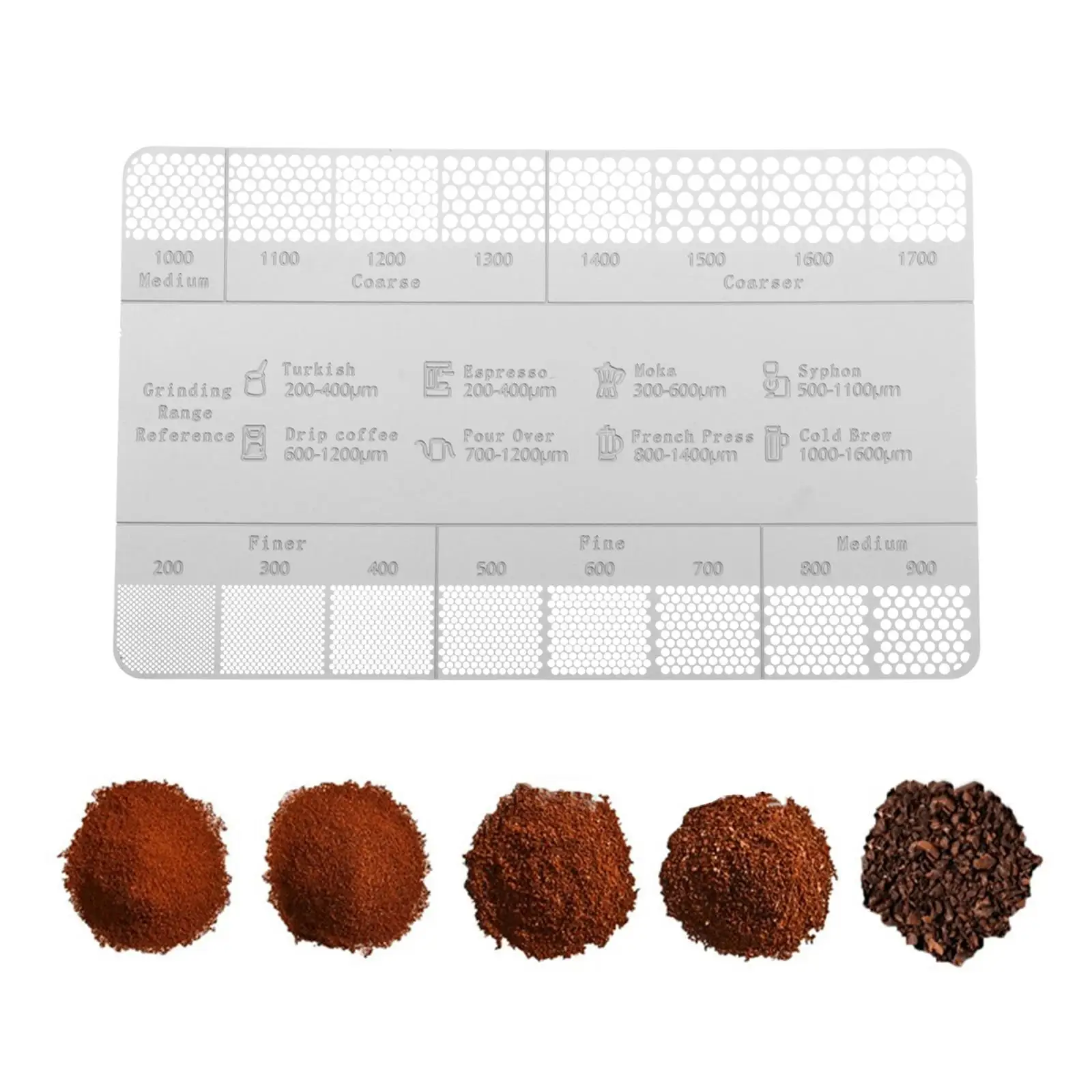 Ground coffee Sizes Measuring High Precision Coffee Powder Comparison Card Coffee Ground Comparison Marker for Coffee Maker Home