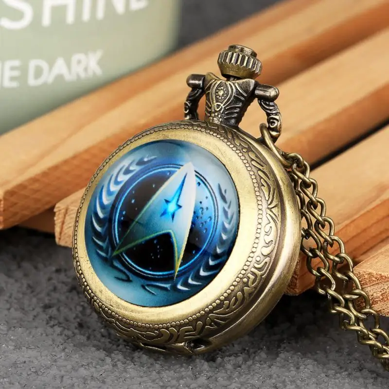 Reloj de bolsillo de cuarzo para hombre, pulsera de tamaño mediano con diseño de moda azul, regalo de Cosplay de Anime, collar con colgante, cadena, Relojes de bolsillo