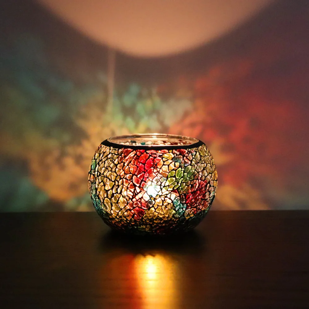 Rainbow Empty Candle Jars DIY Homemade Candle Container Glass Mosaic Jars for Candles Holder Vessel Storage