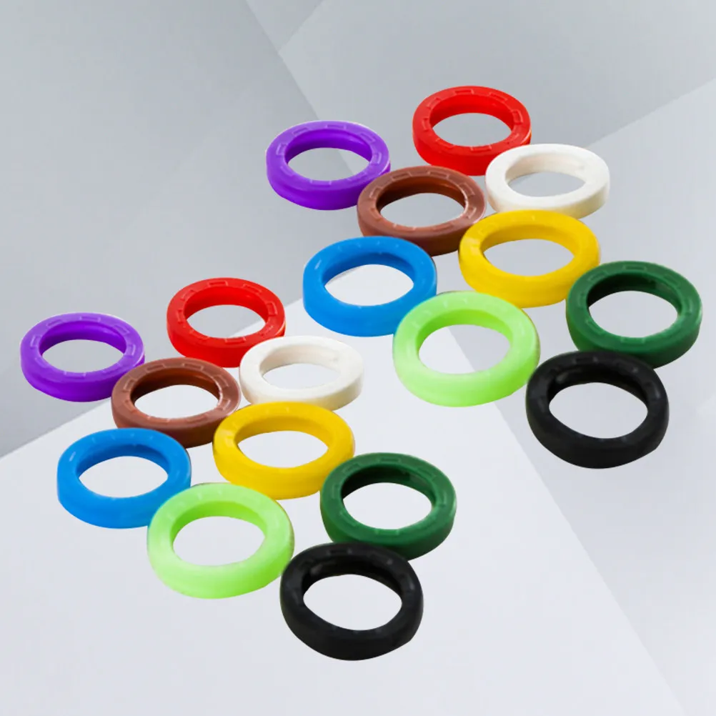 Plastic Key Caps 60 Piece Assorted Color Waterproof Stretchy Key Identifier Covers for Standard Keys