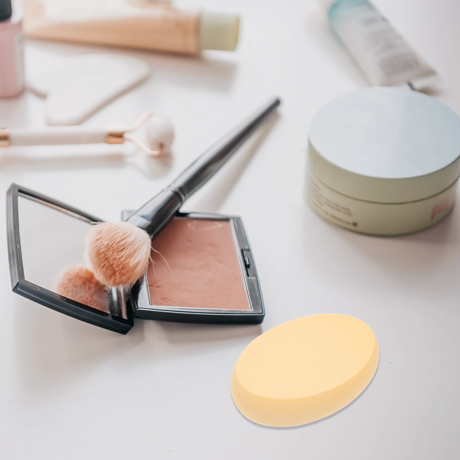 

6pcs Oval Powder Puff Makeup Sponge Supple Lightweight Foundation Applicator For Smooth Coverage Compact Pads Beauty