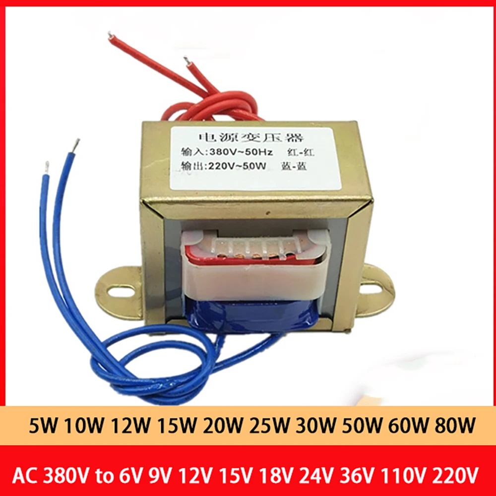 1W 5W 10W 15W 20W 25W 40W 60W 80W Power Transformer Input AC 380V 50HZ Output AC 6V 9V 12V 15V 18V 24V 36V 110V Single V 2 Line