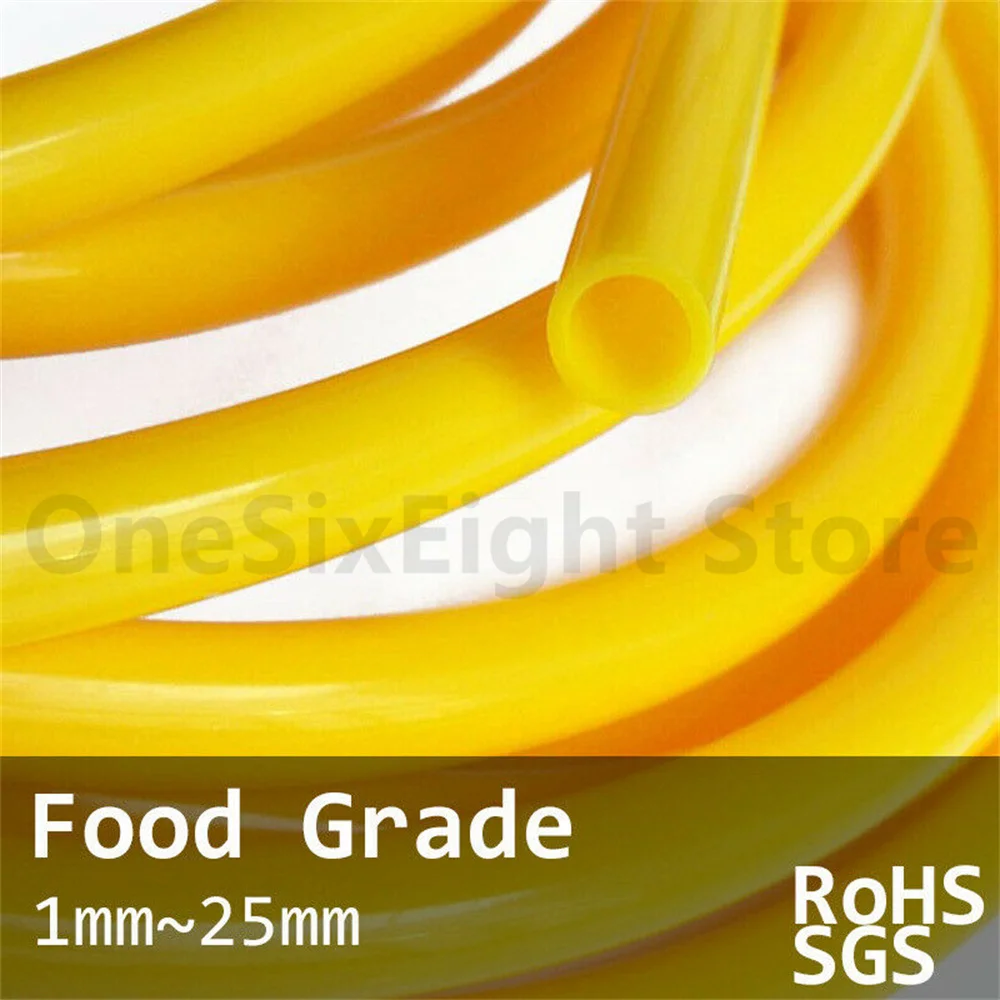 1 Meter Food Grade Silicone Tube High Temp Tubing Flexible Yellow Hose Flexible Non Toxic Silicone Tube