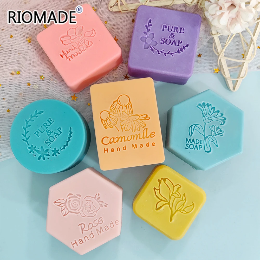 Calendula Rose Camomile Flower Plants Styles Soap Stamp Transparent Natural Resin Seal DIY Crafts Handmade Soap Making Tools