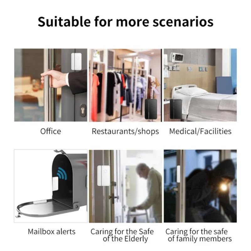GROCE-Supermarket Refrigerator Door Opener Freezer Sensor Store Doorbell Window/Door Magnetic Anti-Theft Alarm Home Use