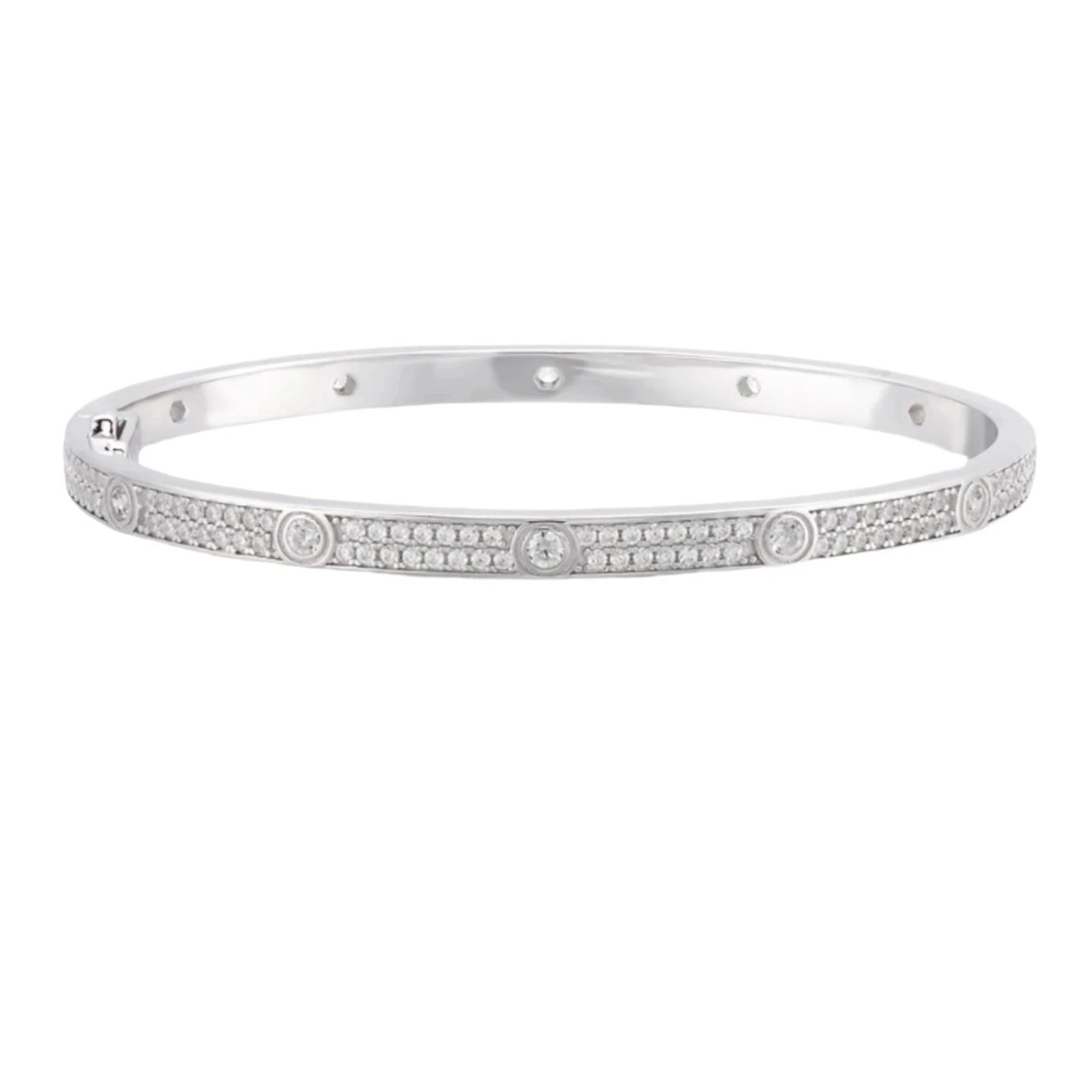 New Thin Clim Double Row Full Zircon Bangle Bracelet Silver 925 Leopard Style Luxury Designer Jewelry For Women Wedding Party