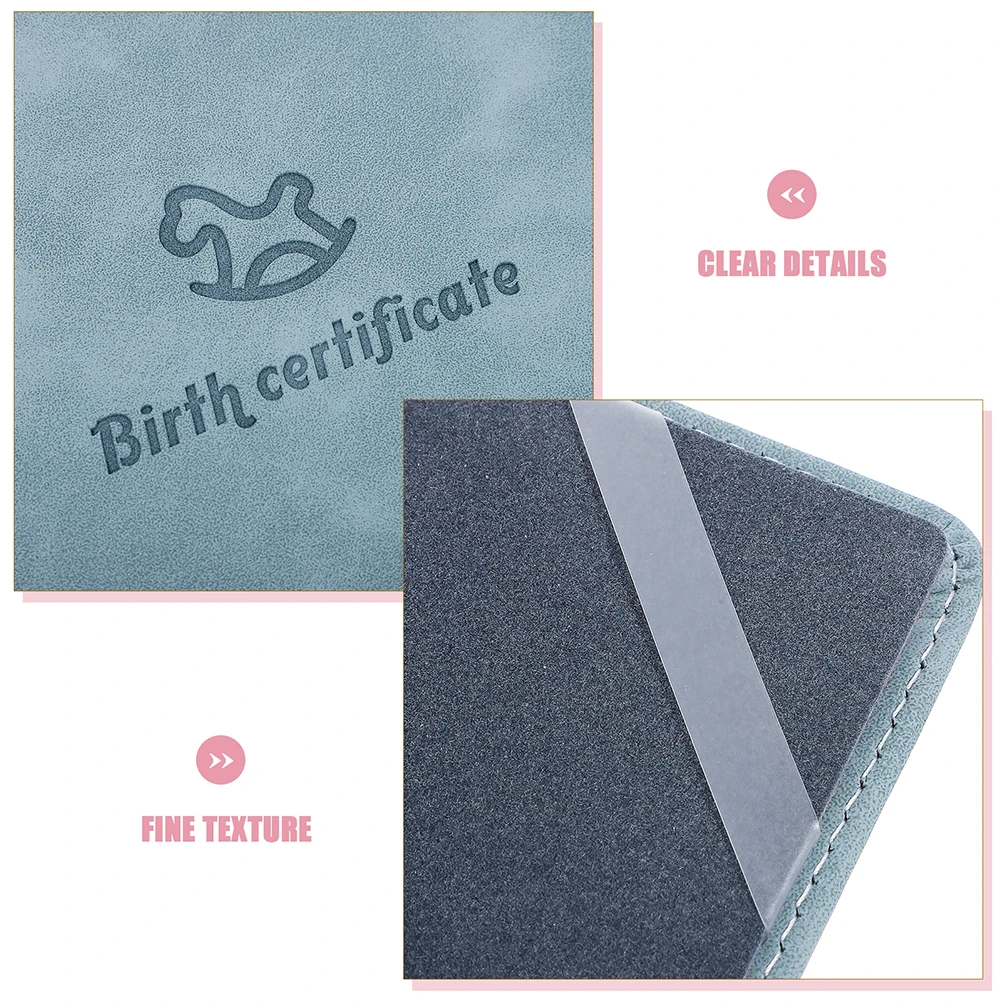 

2pcs Birth Sleeve Baby Certificate Protective Cover Cartoon Pattern Portable Document Holder Kids Artificial