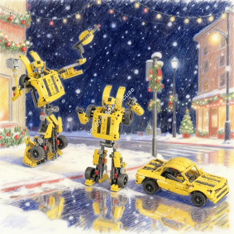 647pcs MOC Bumblebee Technical Model Building Blocks Construction Assemble DIY Toys Creative Idea Festival Gifts Education