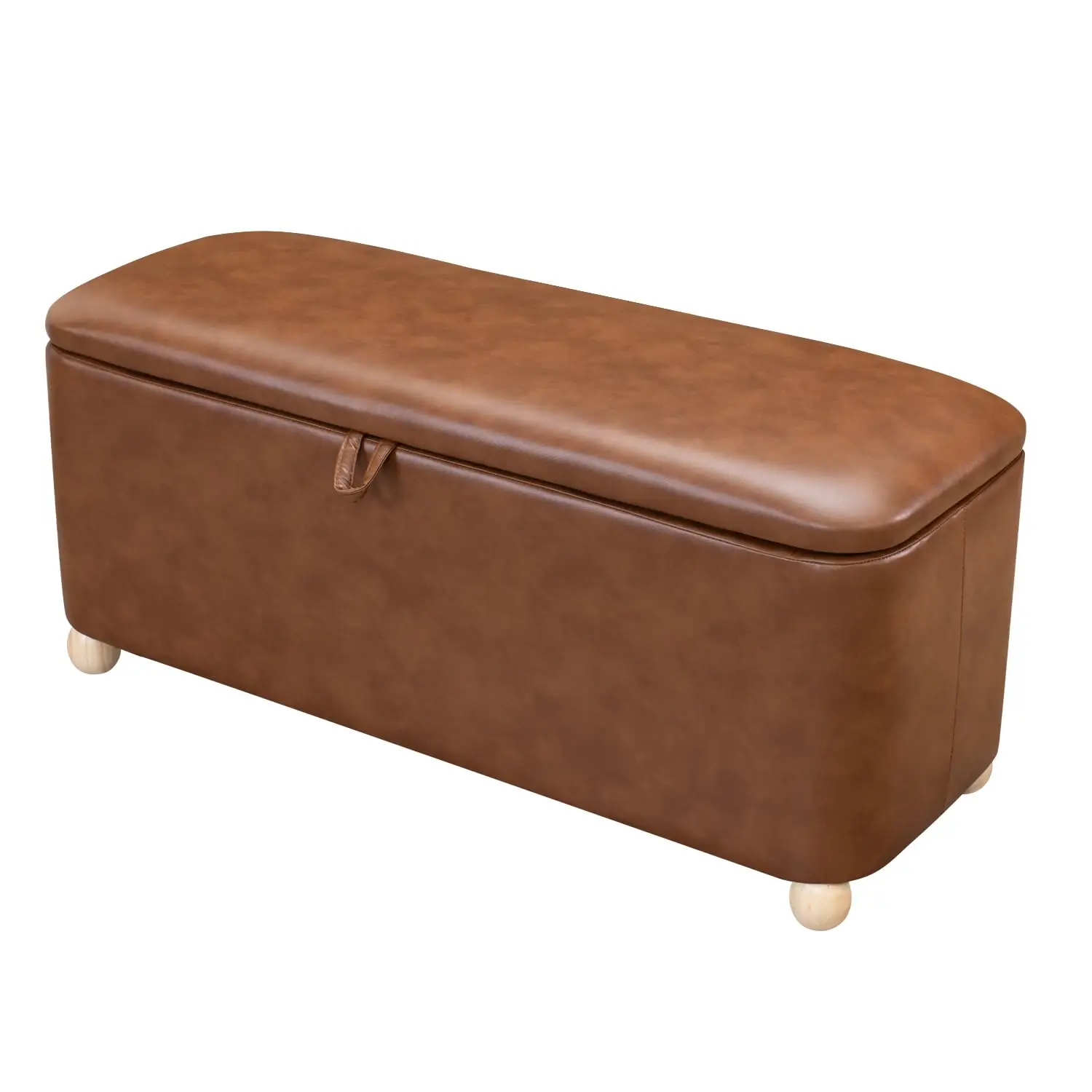 

Банкетка-пуф для хранения вещей 40 дюймов, с обивкой из искусственной кожи, подставка для ног, табурет для спальни, прикроватная скамья для гостиной, на заказ