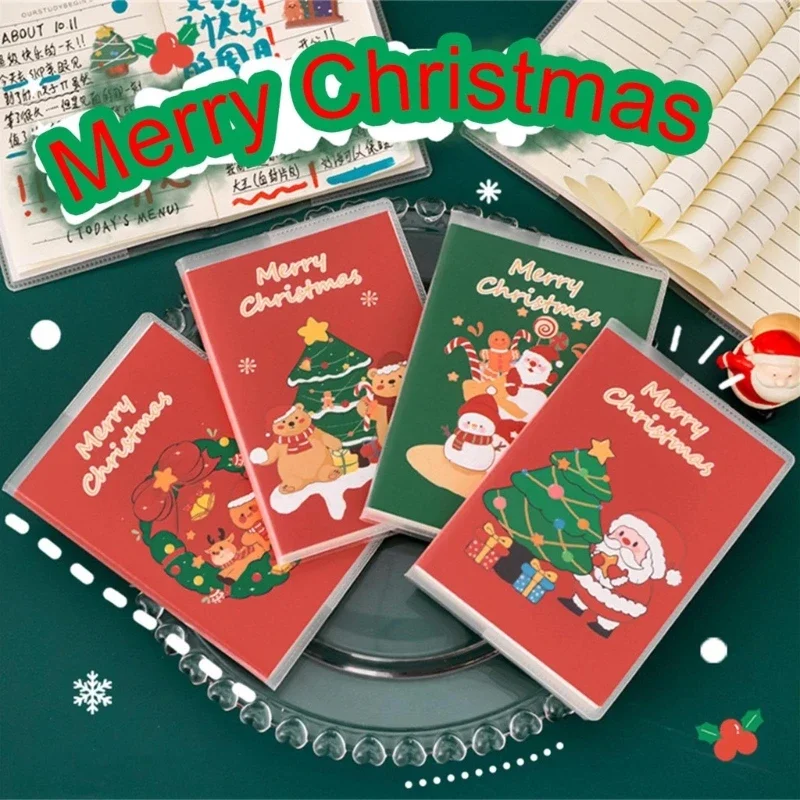 4Pcs Pocket Notebook Christmas Holiday Themed Notebooks for Student Adult Small Notepads Journal 128Pages Lined Paper F19E