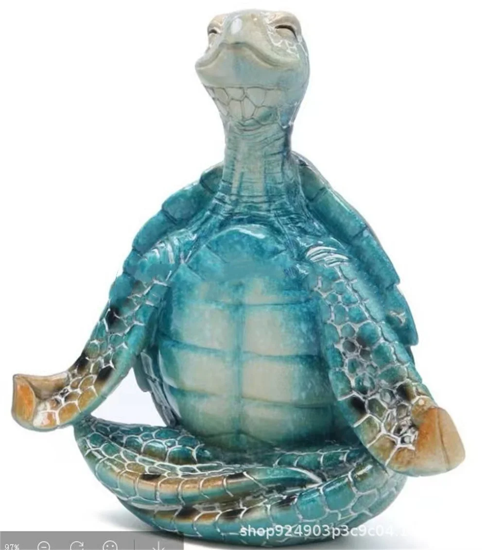 

Yoga Sit Meditation Sea Turtle Artwork Decorations Mini Meditation Car Desktop Decor Buddha Zen Yoga Frog Garden Statue Ornament