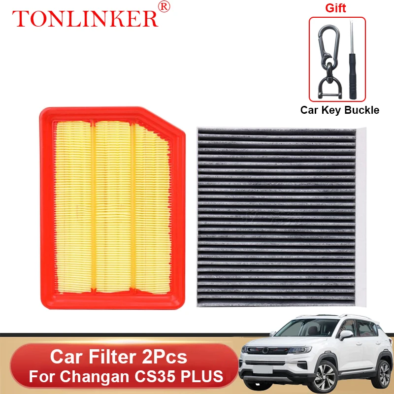 

TONLINKER Cabin Air Filter 2Pcs For Changan CS35 Plus 1.6T 1.6MT 1.6AT Multiple filtering Car Filter OEM:1109013W01,8119030BQ01