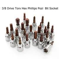 3/8 Inch Drive Hex Socket Bit Torx Screwdriver Bits H3 H4 H5 H6 H8 H10 Wrench Socket Adapter T30 T40 T50 T55