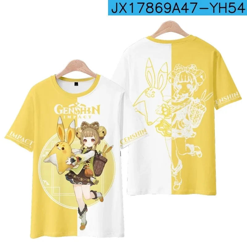 Yao Yao Yao Yao Cosplay masculina e feminina, camiseta gráfica Genshin Impact, tops de manga curta, moda verão