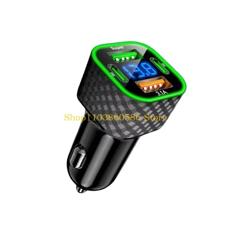

242A Intelligent 4 Port Car Chargers Double PD USB 3.1A Rapid Chargers Universal 12V/24V Car Adapter Simple Installs for
