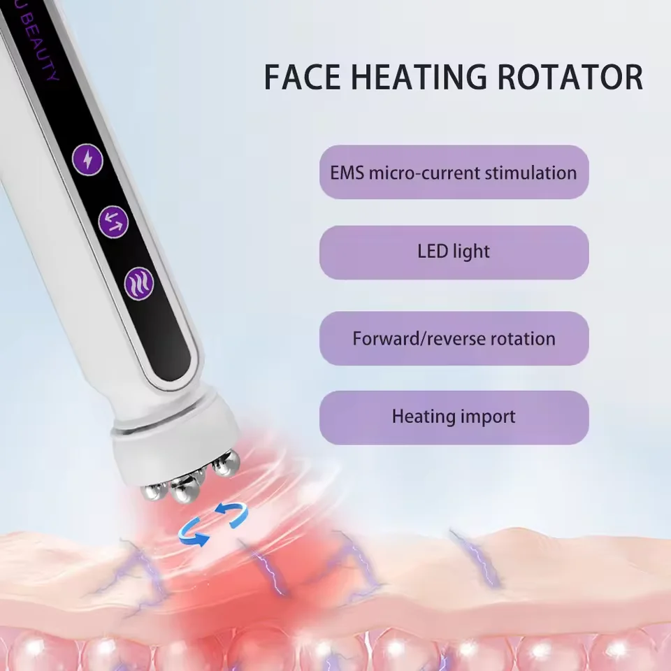 

Best Seller 3 in 1 RF Heating EMS Electric Rotating Massage Beauty Device Skin Firming Fine Lines Reduction Pores Tightening