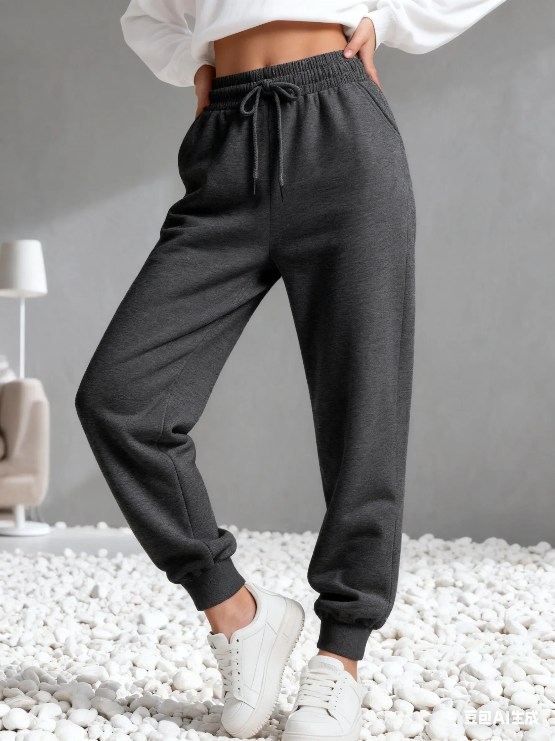 Men's Casual Sweatpants Fleece Sports Pants Unisex Fashion Solid Loose Trousers Streetwear Autumn Winter Jogging Fitness Pants