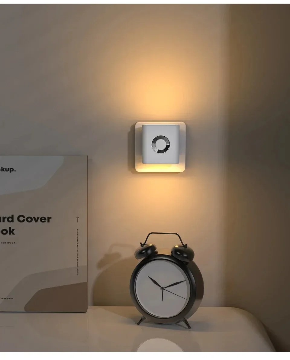 EU Plug LED Motion Sensor Wall Lamp 120° Wide Angle Warm White Night Light for Stairs Bedrooms Hallways - Eye Protection