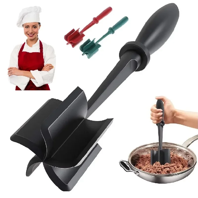 

Ground Beef Chopper Tool Hamburger Smasher Tool,Food Grade Meat Chopper for Ground Beef,Ground Meat Smasher,Ground Beef Masher