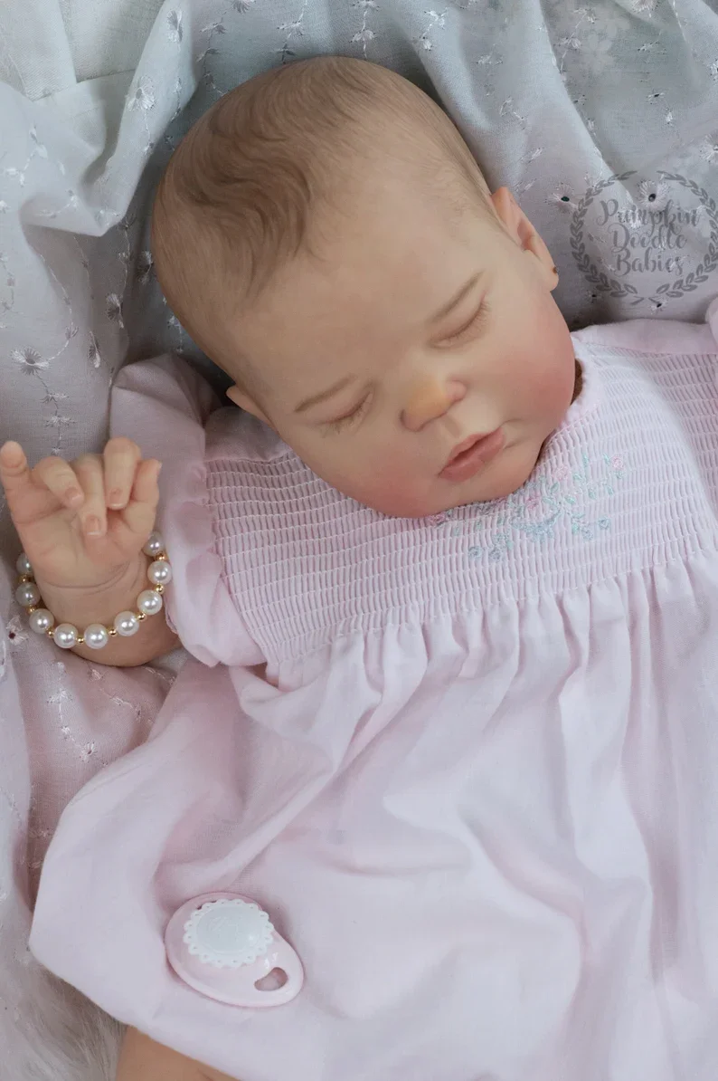 18-20Inch Close Eyes Washable Alexis Bebe Reborn Girl With Painted Hair Full Boy Soft Vinyl Doll Handmade Lifelike Newborn Doll