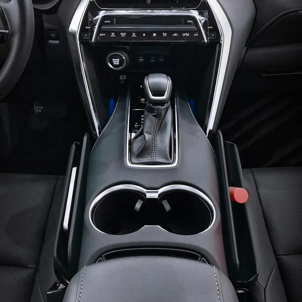 صندوق تخزين حشو فجوة مقعد السيارة للعناصر الصغيرة، إدراجات منظم من الجلد الفاخر بين مقعد السيارة ومساحة وحدة التحكم (رمادي) #5