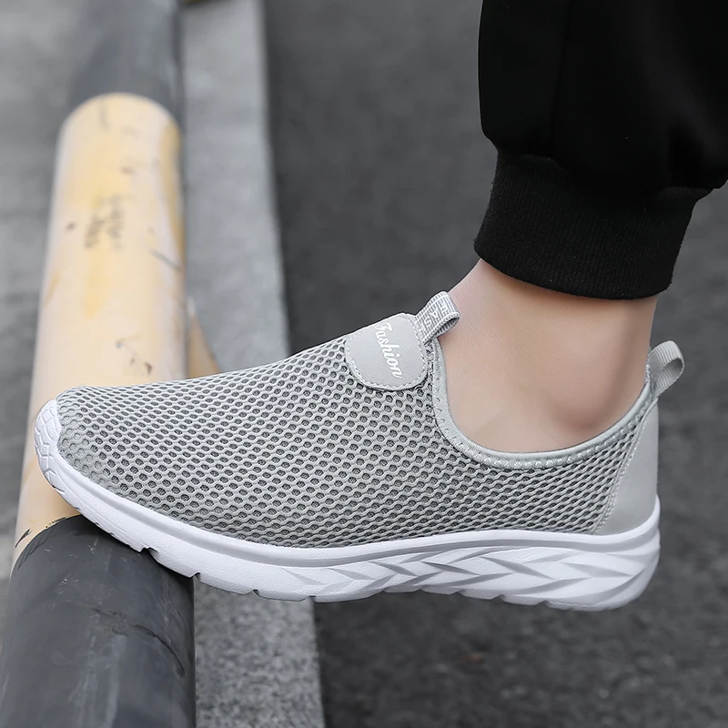 YRZL Sneakers Men Summer Casual Shoes Men Mesh Breathable Outdoor Non Slip Sports Shoes Slip on Loafers for Men Pius Size 39-46