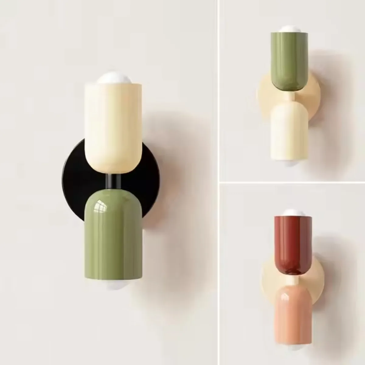 

Modern Home Bedroom Installation Type Indoor Wall Lamp with Dual Heads, Fashionable and Simple Design, Warm Bedside Lamp 3500K