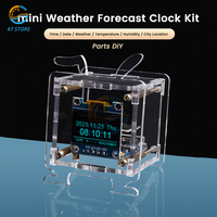 DC5V ESP8266 DIY Electronic Kit Mini Weather Forecast Clock Kits OLED Display Connect with Shell Fun DIY Soldering Project