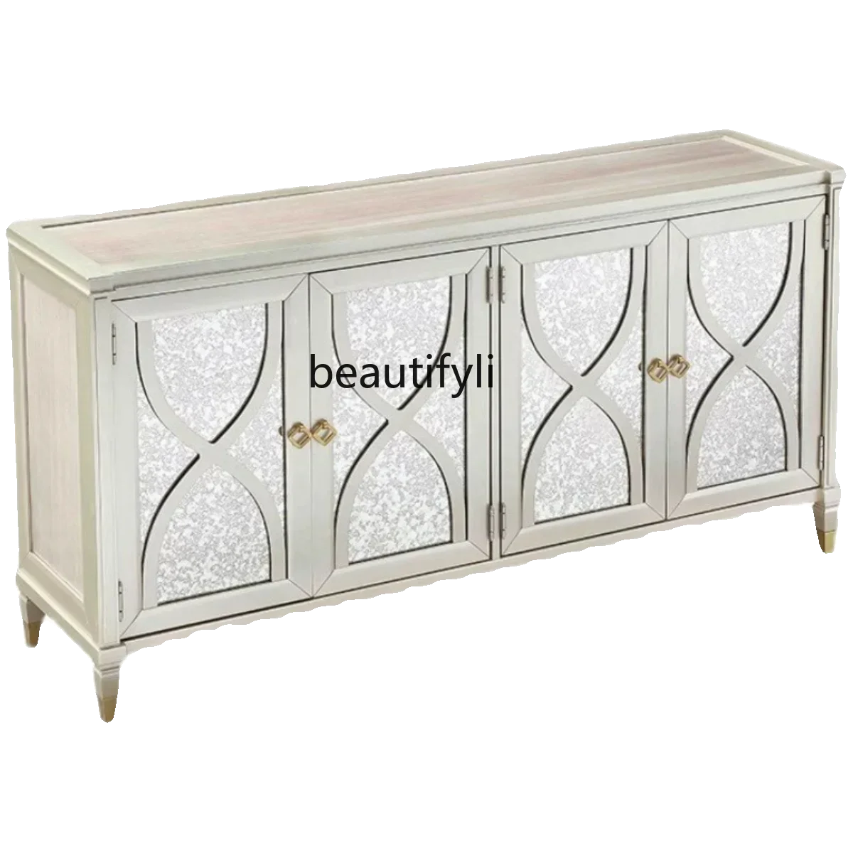 

American light luxury dining side cabinet, living room entrance, bedroom storage, glass decorative cabinet, lockerAA
