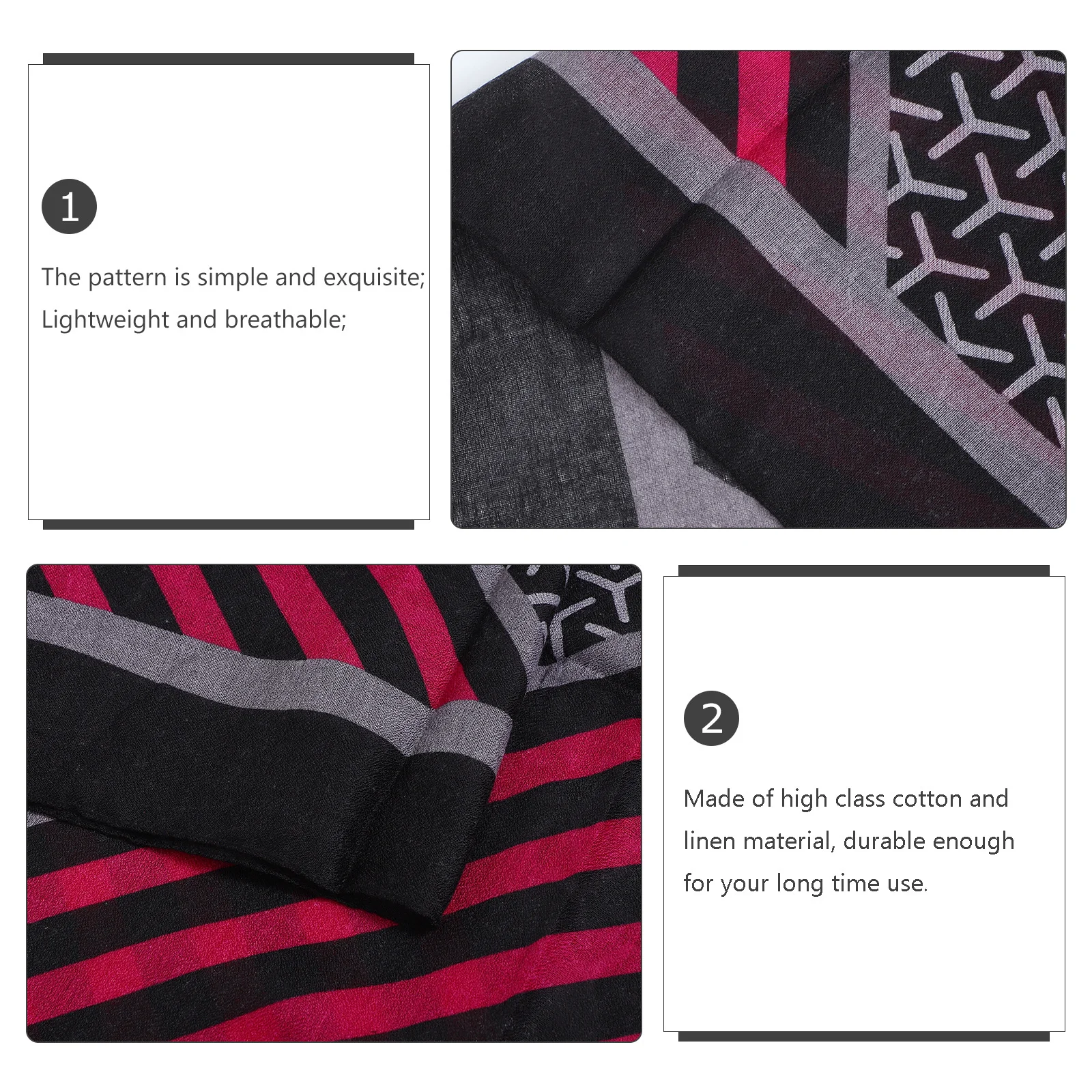 

1Pcs Cotton Linen Shawl Breathable Women Scarf Lightweight Durable Multi-Functional Summer Cooling Winter Warming