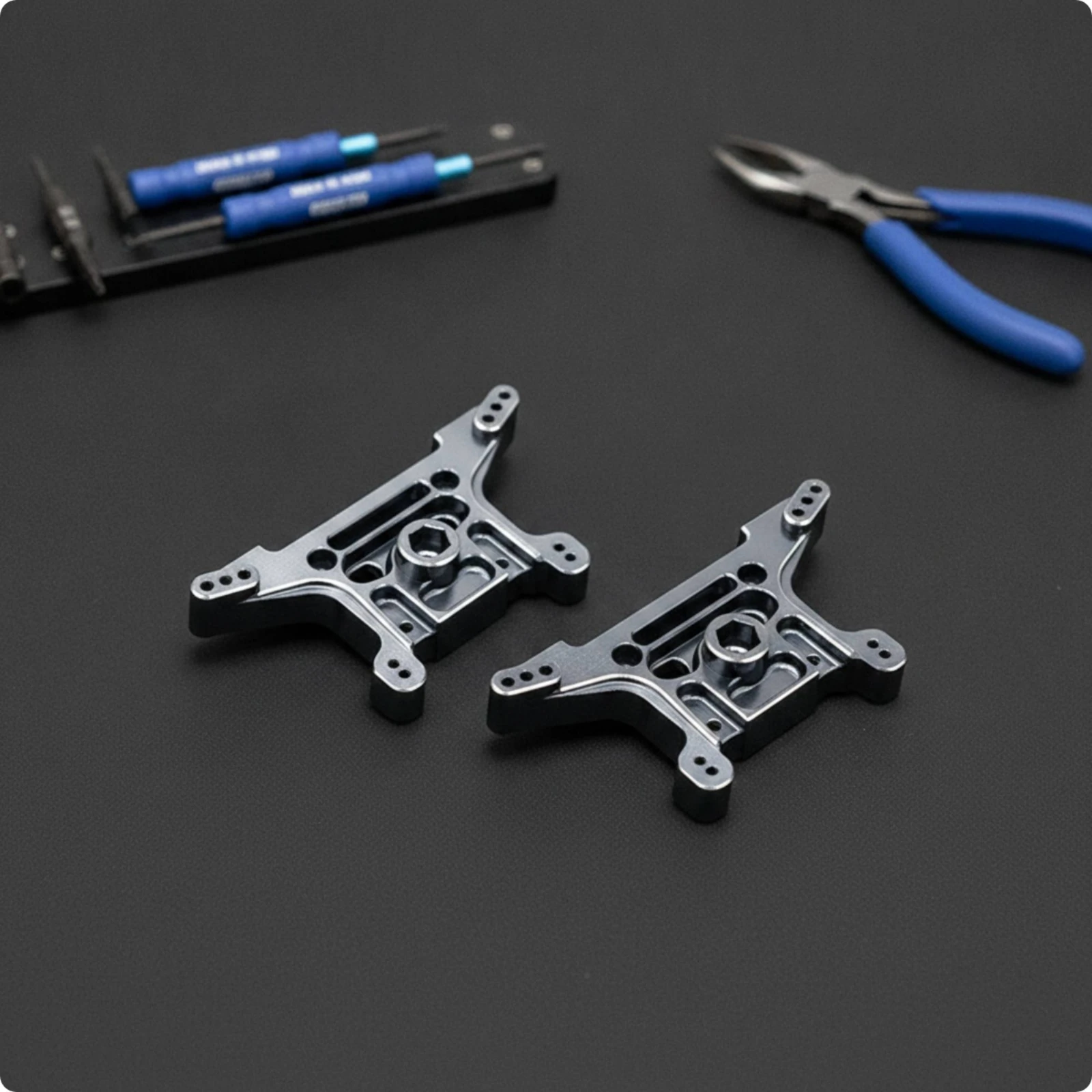 2 Pieces Shock Absorber Brackets Aluminum RC Car Brackets with Mounting Holes Damping Mounts Anodized for Hobby Builders