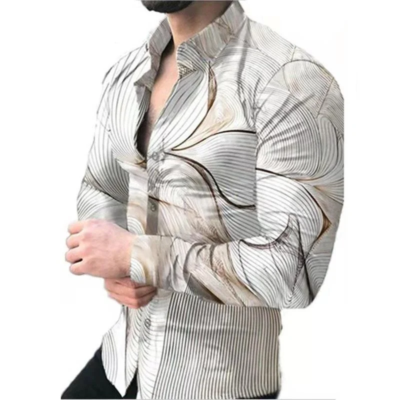 

Молодежный мужской кардиган irt с принтом Long Sve, повседневная одежда из смеси хлопка из полиэстера и хлопка Faion Briti Sle в полоску