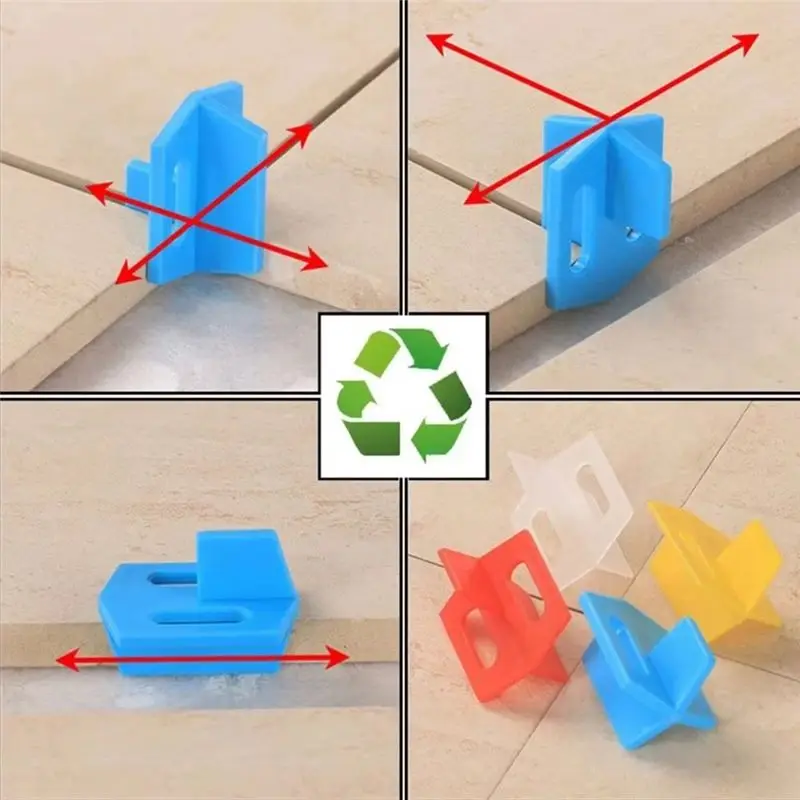 A20F-Replaceable Floor Leveler Tile Spacer Clip Leveling System Reusable Floor Gap Clip Wedge Tile Tool 100Pcs
