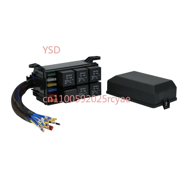

Automobile relay 6-way fuse box Engine fuse assembly Nacelle circuit modification Master control box