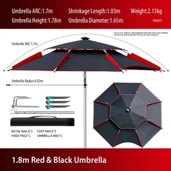 1,8-2,6 m doppels chichtige Falte großer Gartens chirm wind dichter Regenschirm großer Außen schirm für Strands chirm Angels chirm Schatten