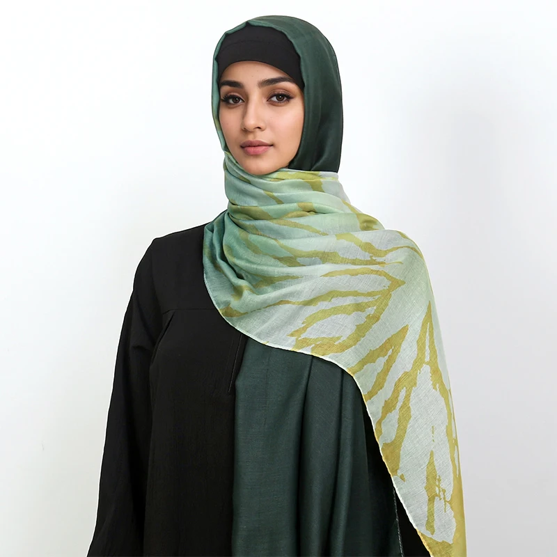 Écharpe Hijab Imprimée pour Femme Musulmane, Foulard Ombre Premium, Châle Imprimé Marbre et Eau, Bandana, Max Luxe, Nouveau,