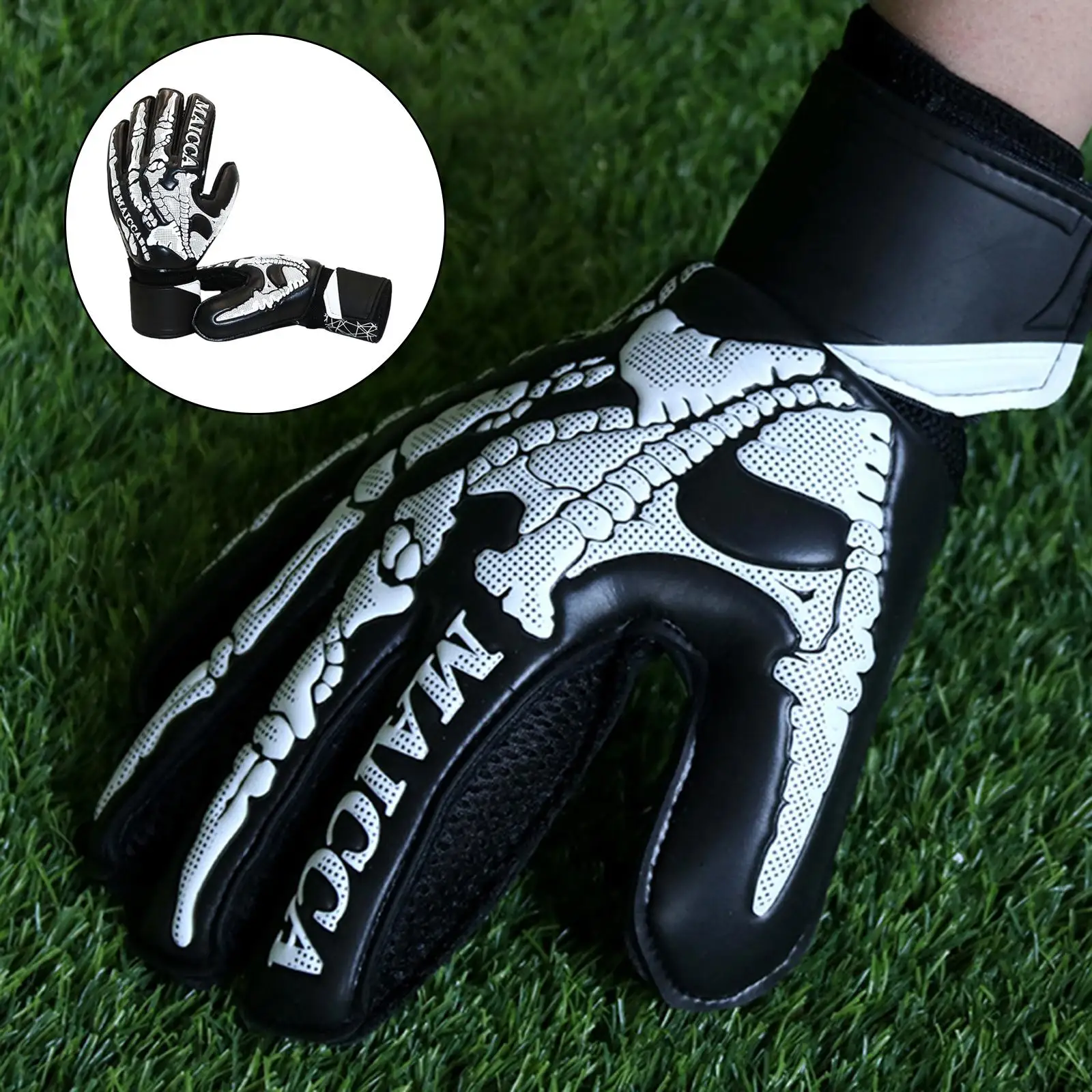 Goalkeeper Gloves Anti Slip Grip Palms PU Protection Football Soft PU  for The Toughest Saves Goalie Adult