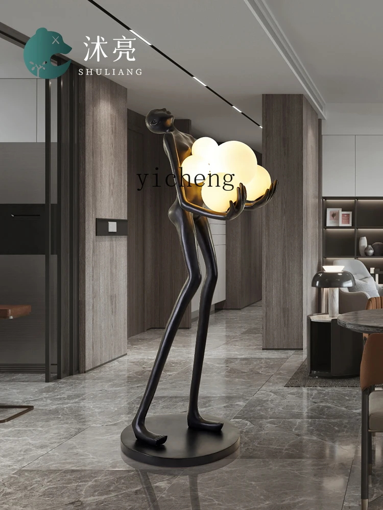 YY Abstract Character Floor Large Sculpture Hotel Lobby Welcome Decoration Entrance Device