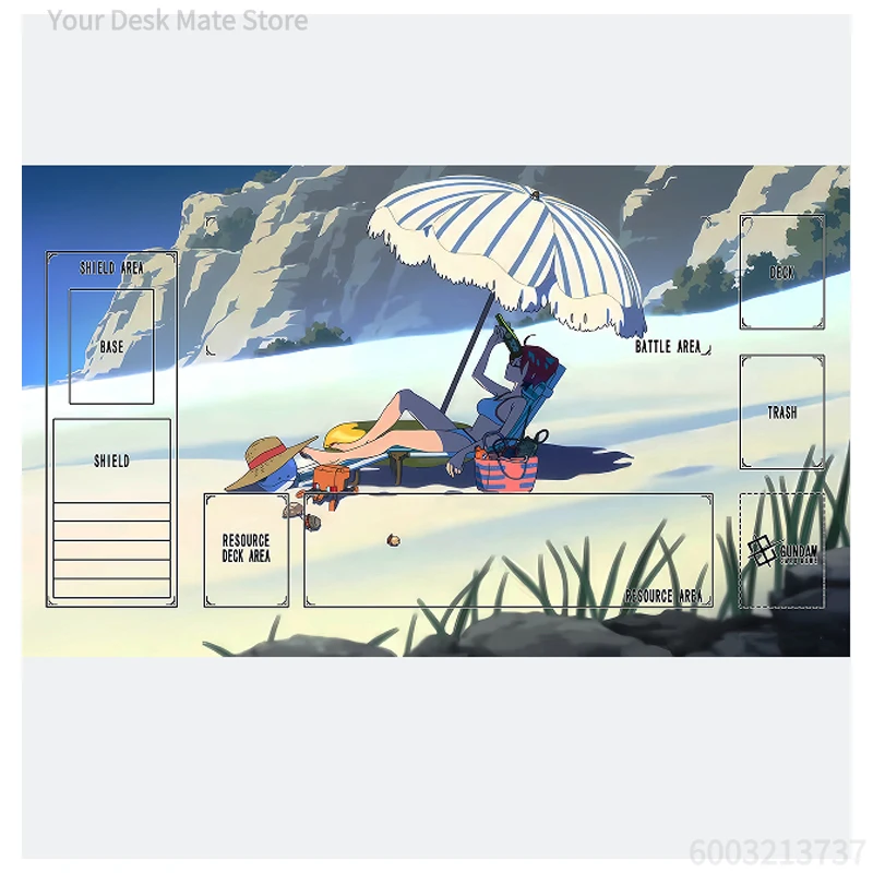 TCG Play Mat Gundam RX-78-2 Theme for Gaming Surface, DIY Customizable Cool Leisure Gift for Anime Card Game Players