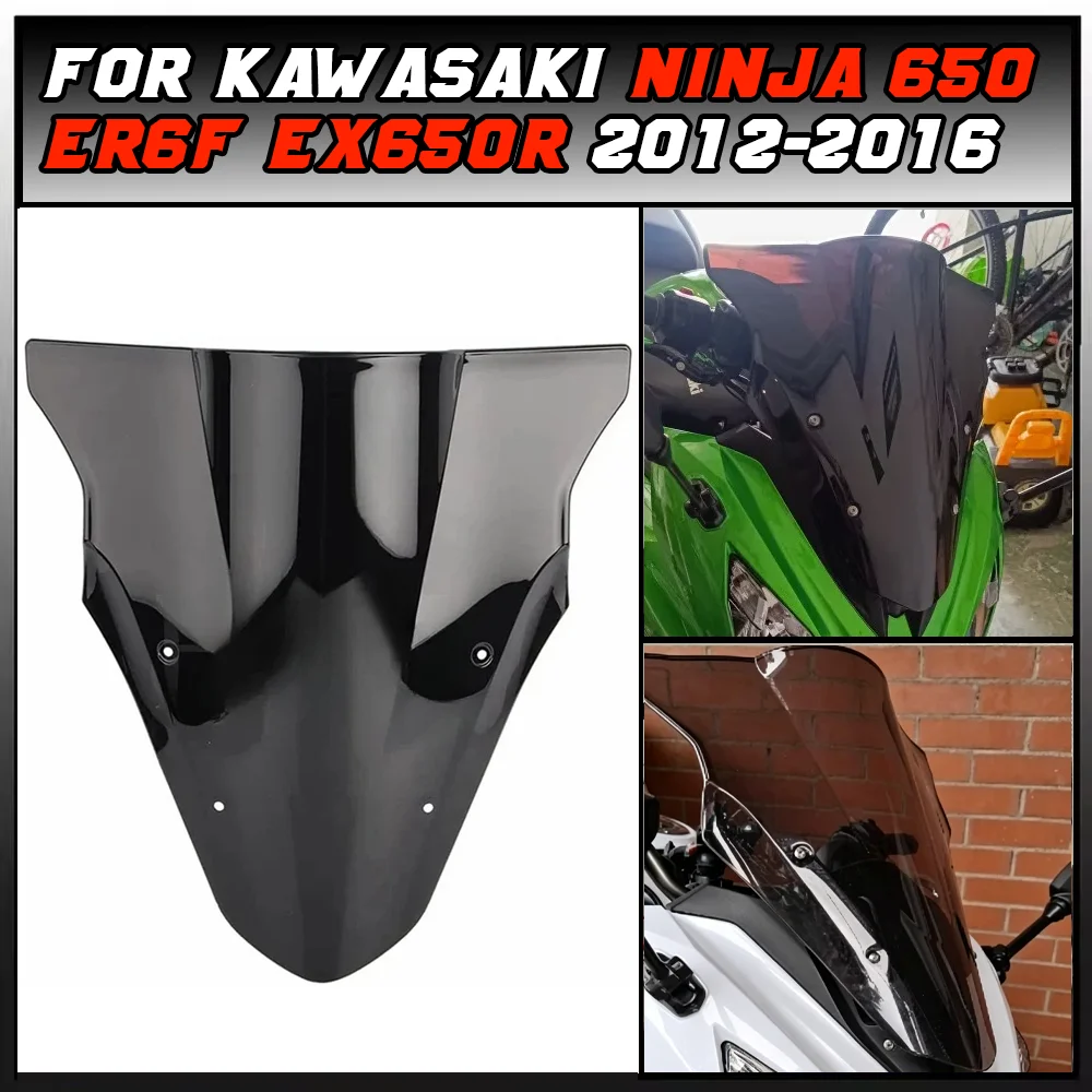 

ER-6F EX 650R For Kawasaki NINJA 650 ER6F EX650R 2012-2016 Motorcycle Double Bubble Windshield Deflector Protector Wind Screen