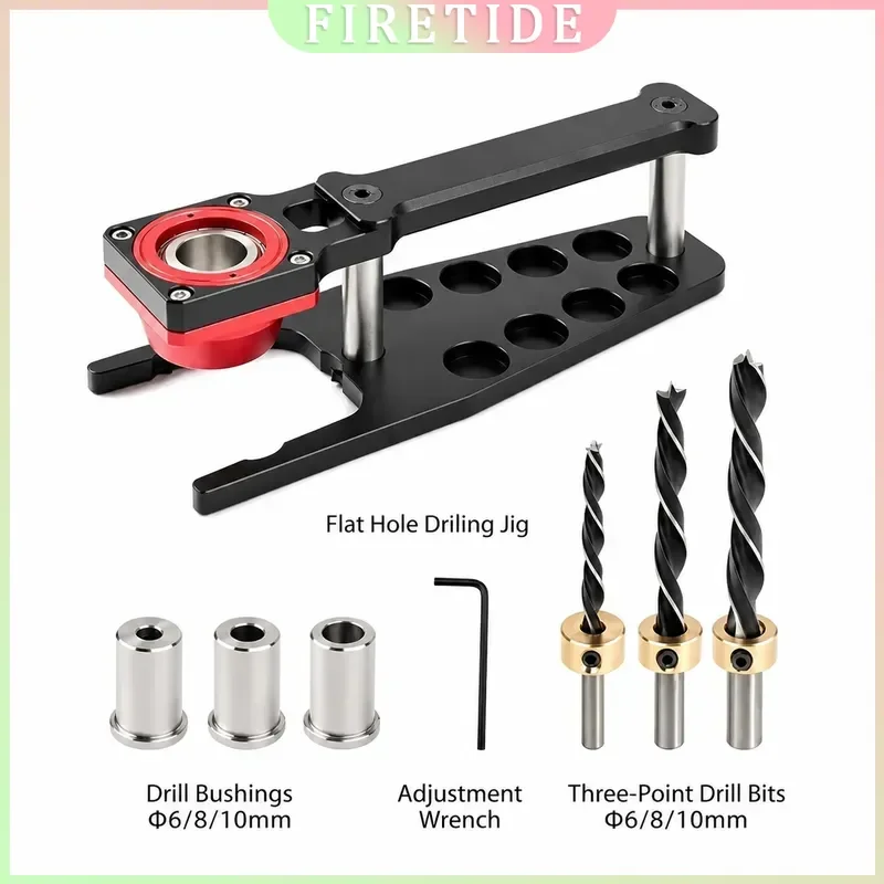 Multifunctional Flat Vertical Drilling Jig Precision Dowel Locator Pegboard MFT Workbench Woodworking Hole Opening Tool