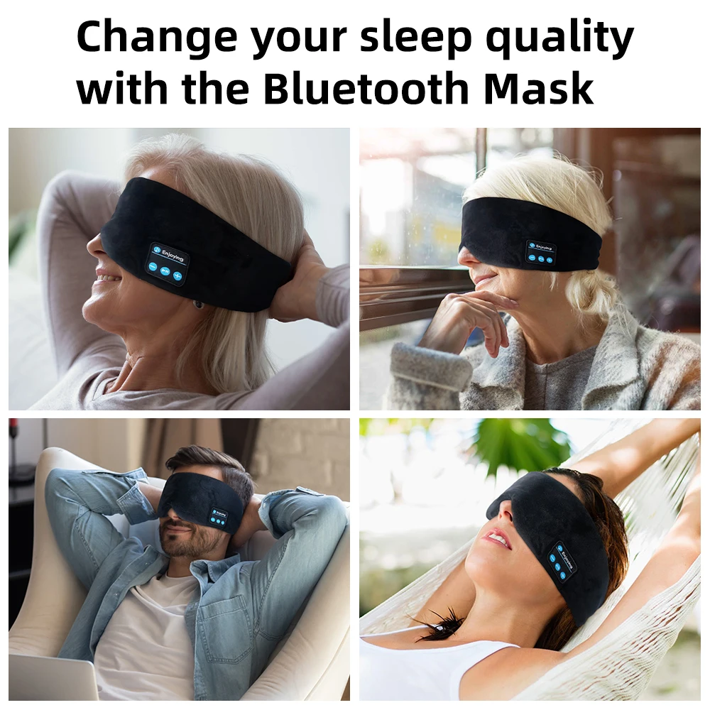 Bluetooth Sleep Mask Bluetooth Sleep Headphones For Women Earphones Wireless Eyemask For Travel Side Sleepers Eye Mask