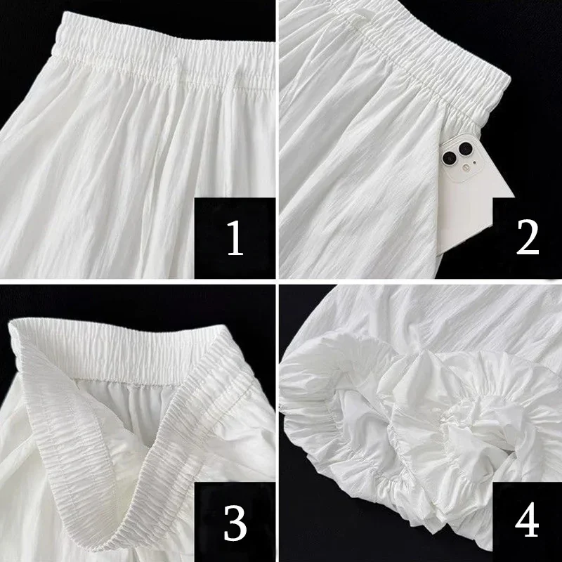 Lady doux concepteur taille haute pantalon femme confortable coréen jambe large pantalon filles mode coréenne Baggy pantalons décontractés