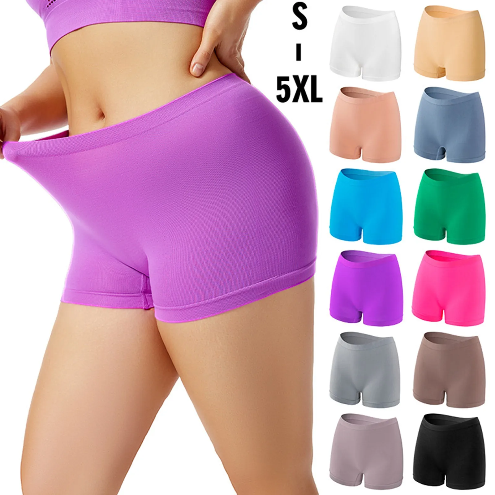 Women Underwear Slimming Shorts Seamless High Waist Shaper Panties Underware Safety Short Pants Ice Silk Protective Underwear