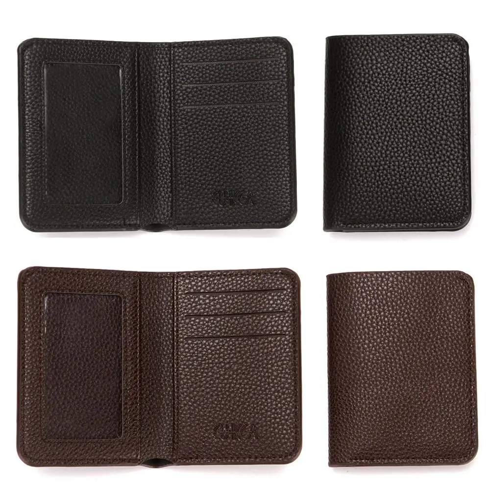 Men Wallet Short Card Holder Mini Male Purse Slim Wallet Embossed Leather Wallets Money Clips Ultra-thin ID Card Holders