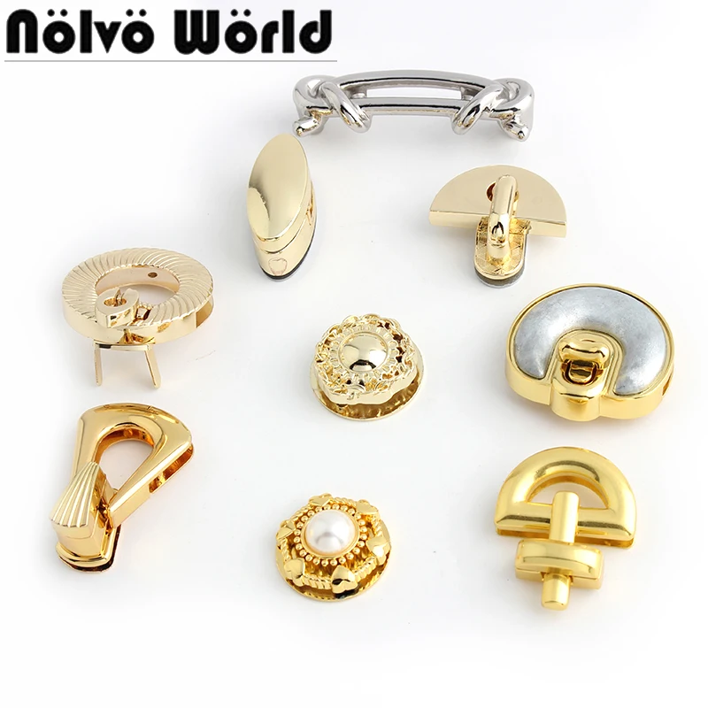 

5-30Sets Silver Light Gold Satin Gold K Gold Locks Metal Clasps Buckles For Handbags Shoulder Bags Purse Tote Accessories Craft