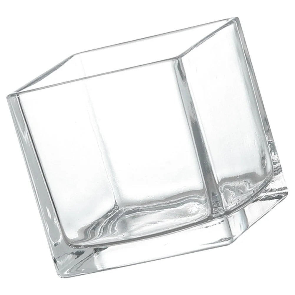 

Vase Clear Glass Flower Terrarium Indoor Desktop Creative Cube Hydroponic Plant Bottle