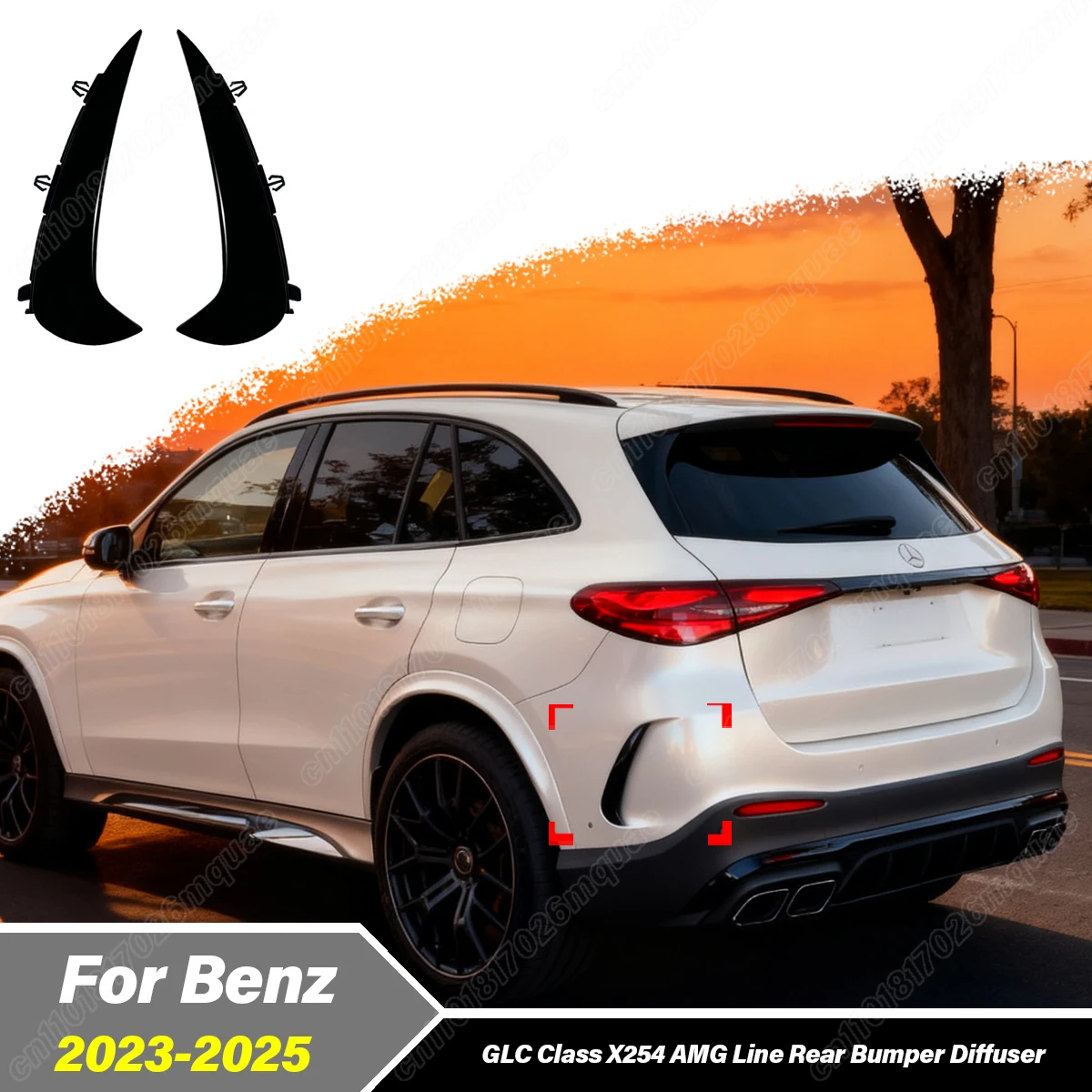 

Для Mercedes Benz GLC Class X254 AMG Line 2023 2024 2025 автомобильный задний бампер, боковой ветровой нож, модификация, украшение, комплект кузова